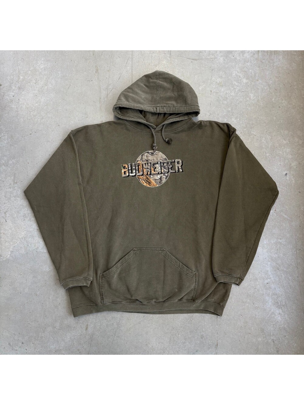 Vintage 2000s Budweiser Spellout Realtree Camo Hoodie Extra Large Green
